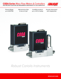 Thumbnail of document Data Sheet - CODA Coriolis Mass Flow Meters and Controllers